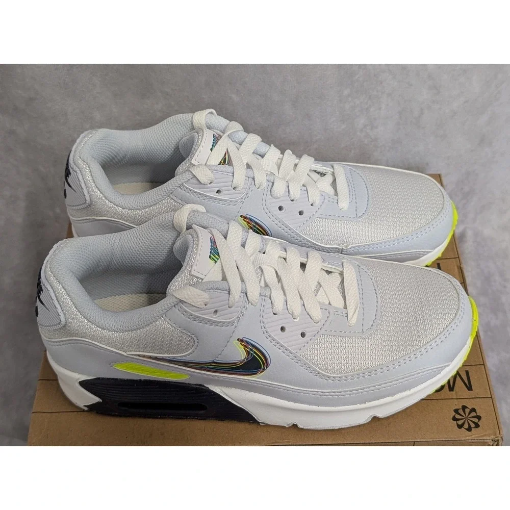 Nike Air Max 90 Kids 5 / Women 6.5 Blue / White‎ / Volt